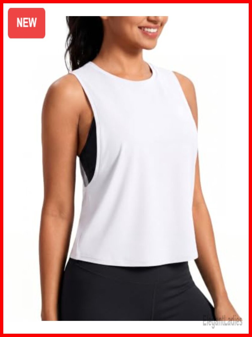 Ice Silk Workout Crop Tank Top Women Loose Fit Yoga Gym Athletic Shirt